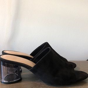 Black Suede Zara Mules
